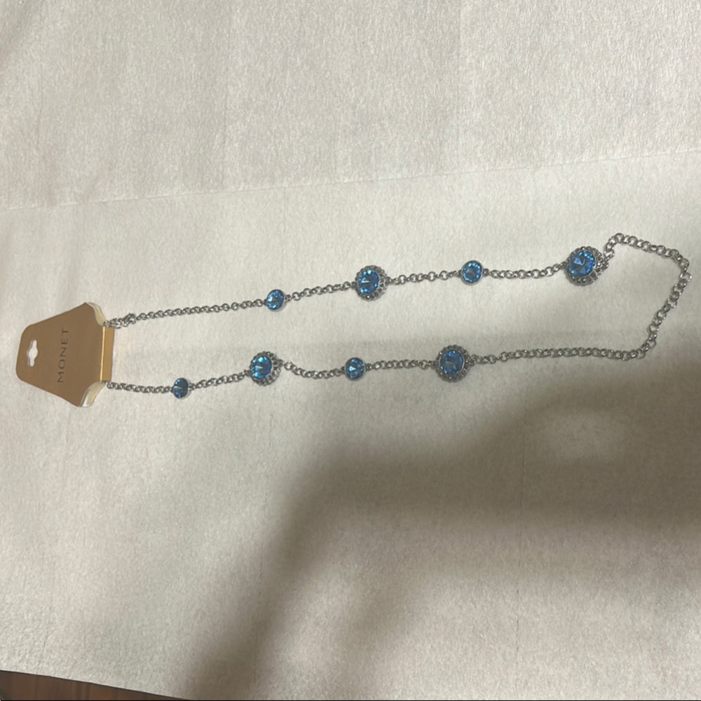 Monet Blue Silver Necklace